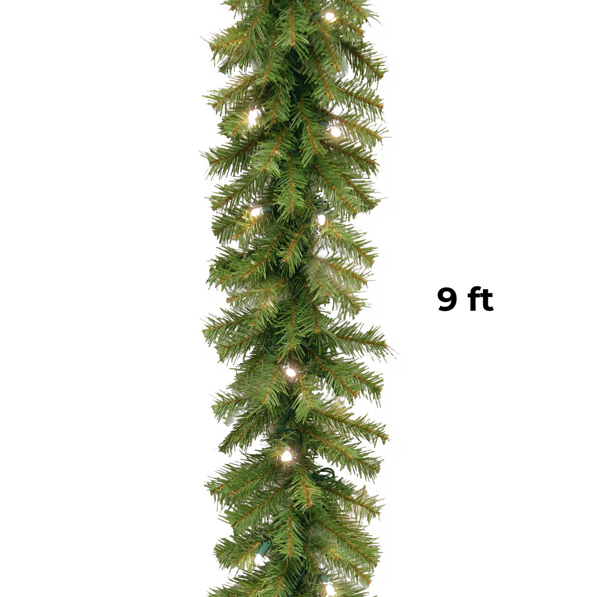 Pre-Lit Norwood Fir Garland with Warm White LED Lights, 9 Foot