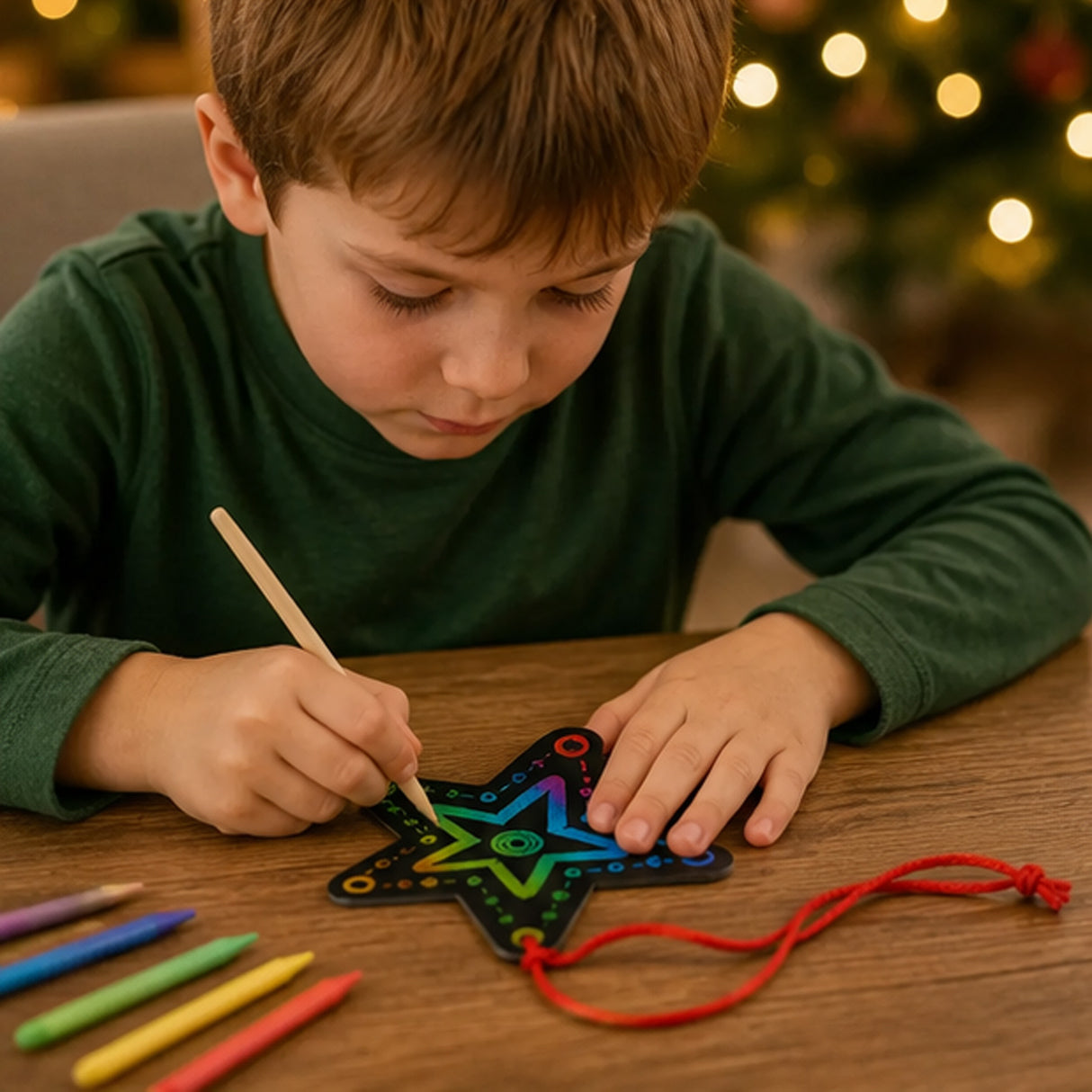 Magic Color Scratch Star Christmas Ornaments 24 Pack Craft Kit