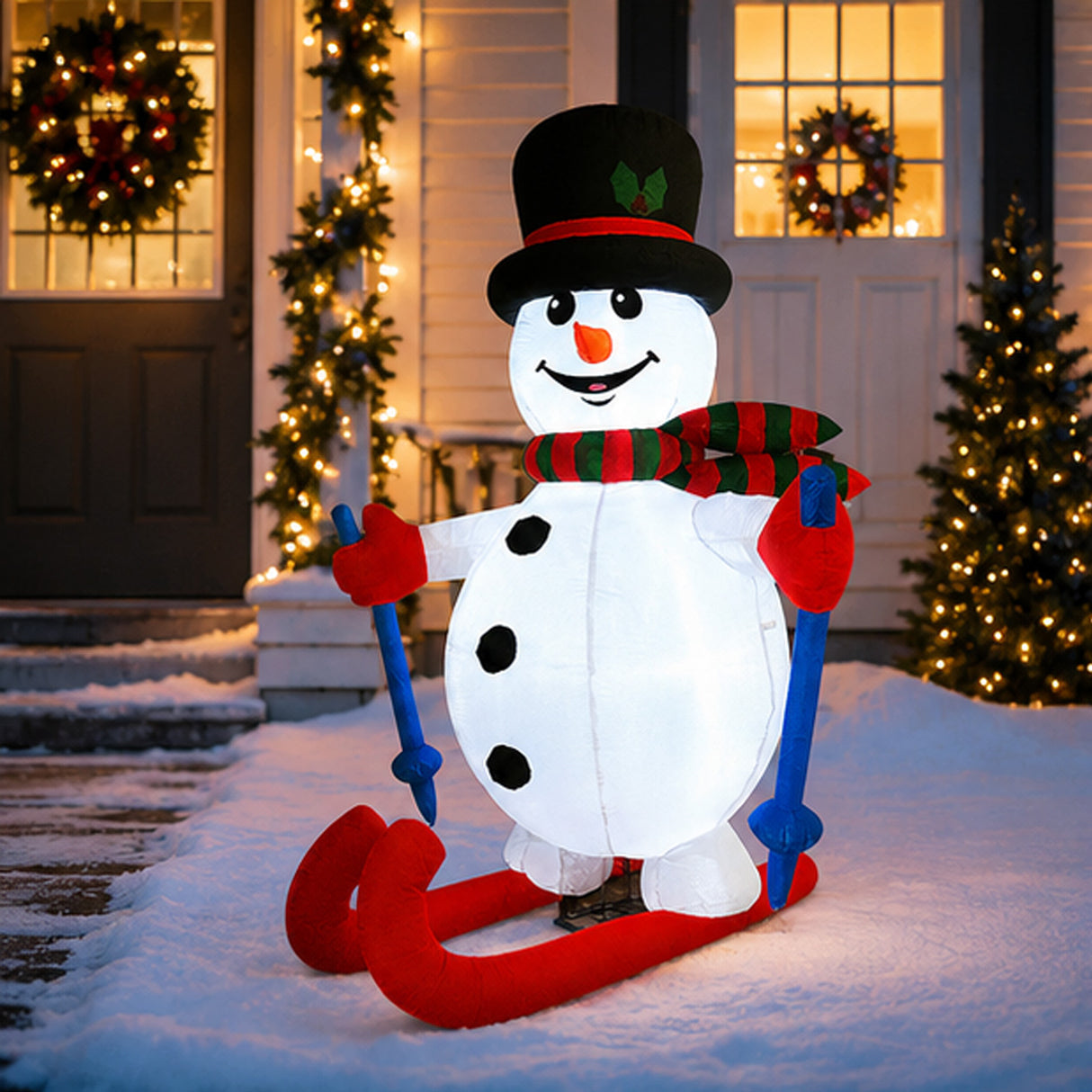 Lighted Snowman Christmas Inflatable 5.6 Ft Outdoor LED Decor