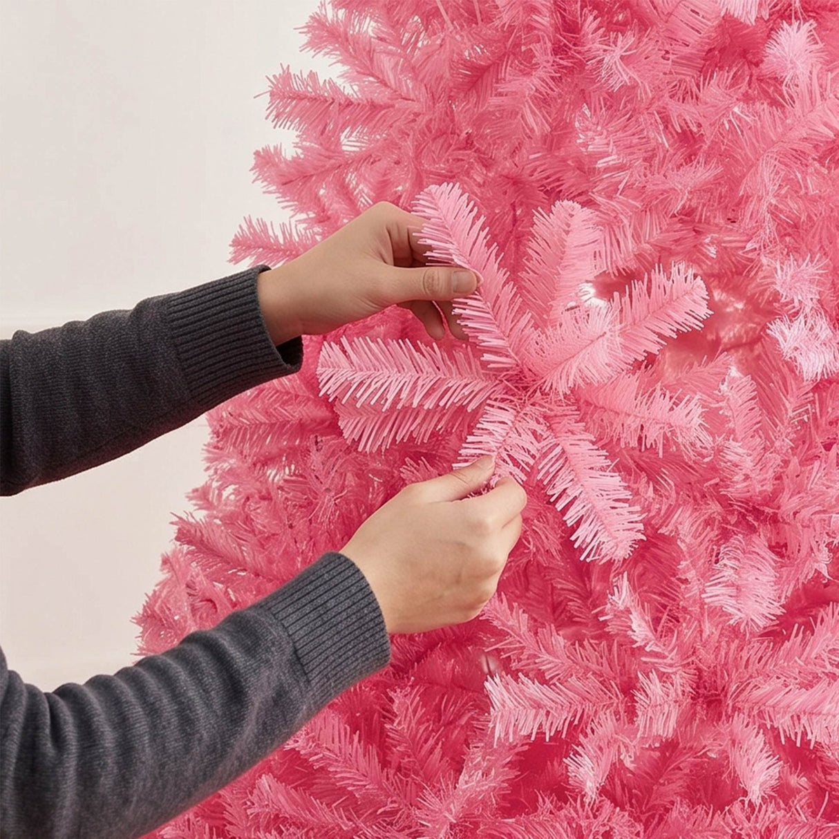 Artificial Colored Christmas Tree Unlit Pine Design Easy Assembly