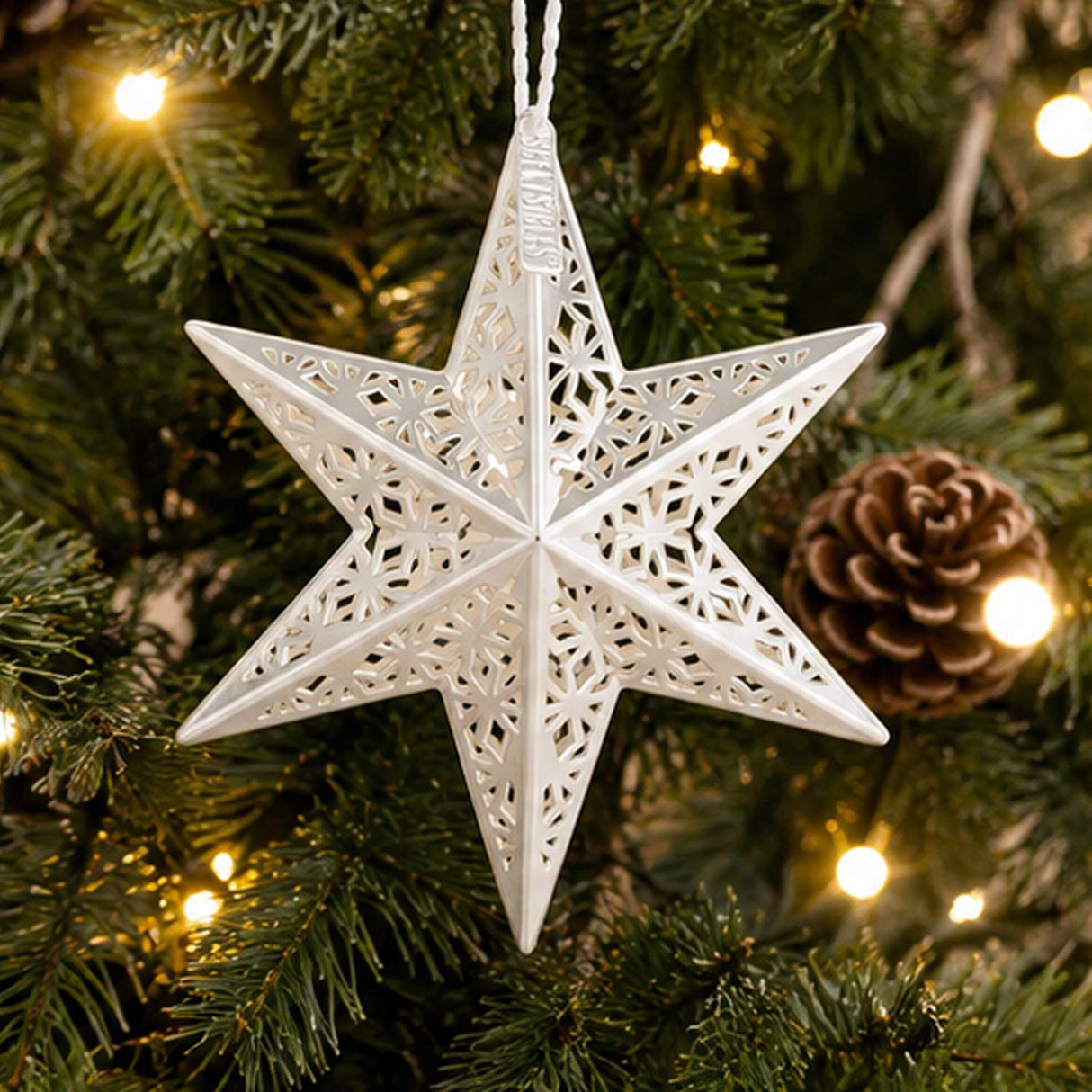 Scentsicles Decorative Ornament, Metal White Star with Refill