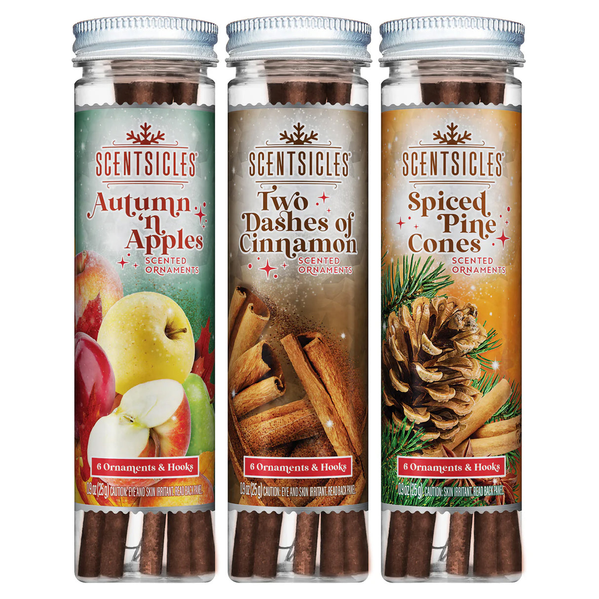 Scentsicles Autumn Apples Cinnamon Spiced Pine Cones Scented Sticks 3 Pack