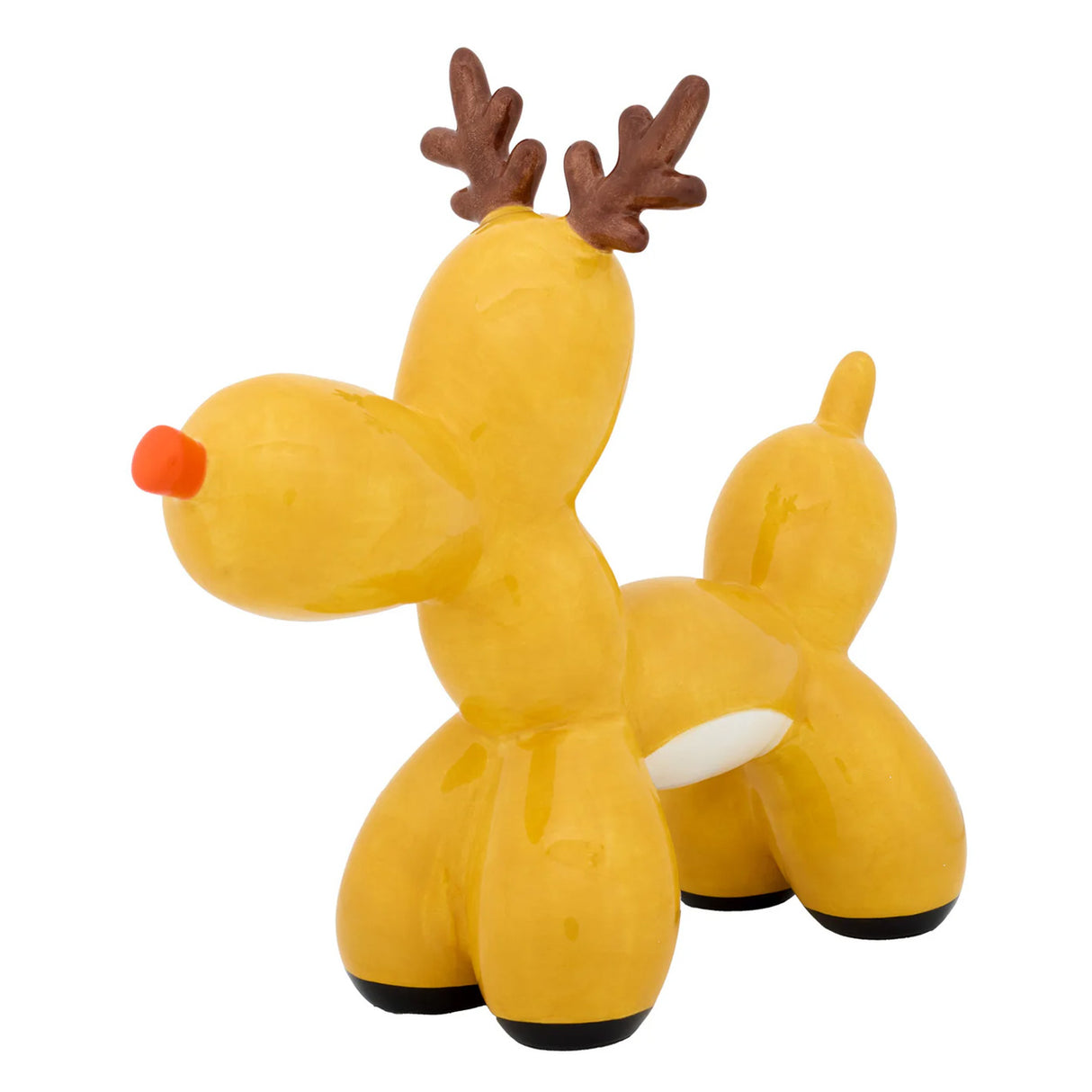 8.5IN Reindeer Balloon Dog Figurine Ceramic Christmas Tabletop Decor