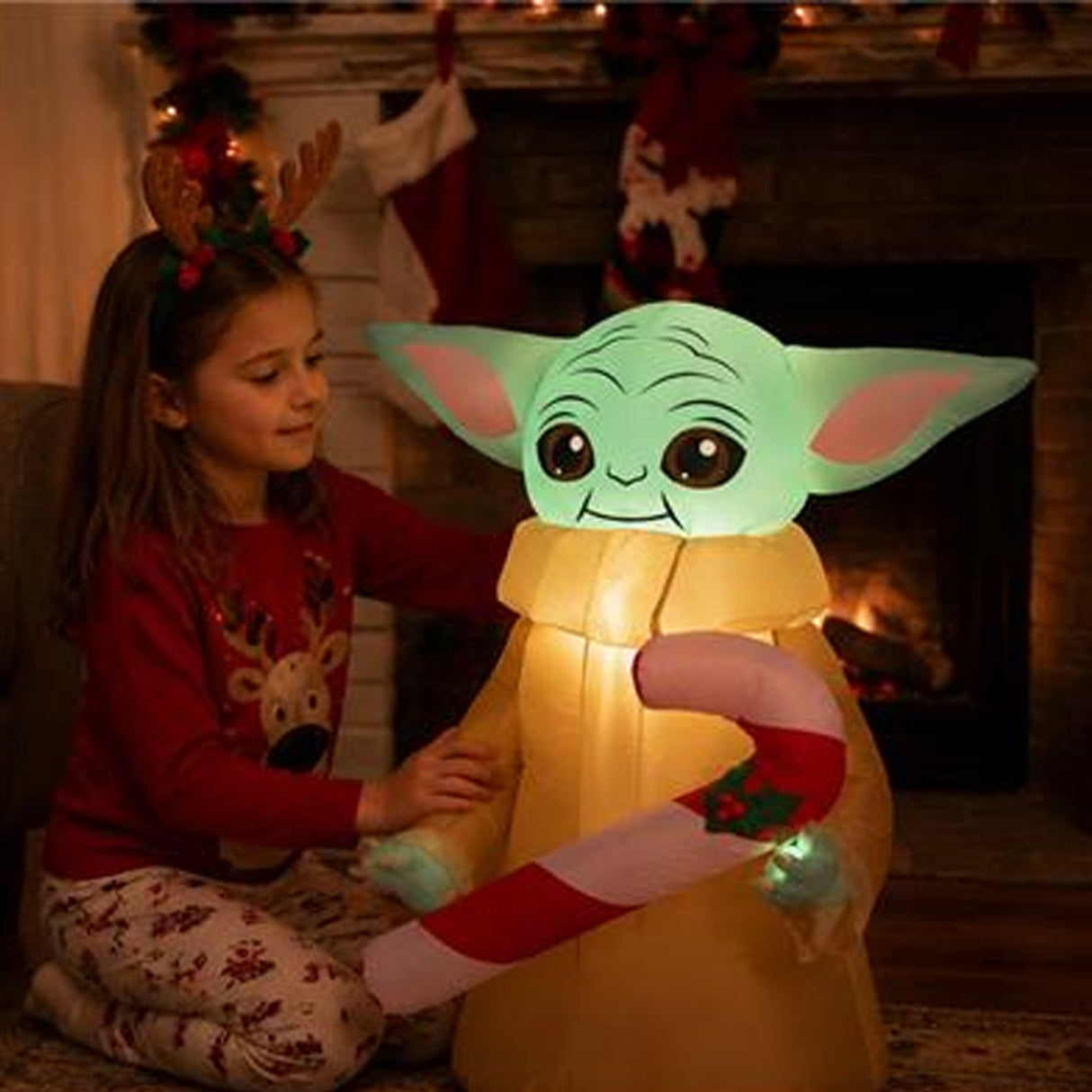 3.5 ft. Inflatable Grogu with LED Lights, Plug-In Star Wars Holiday Yard Decoration