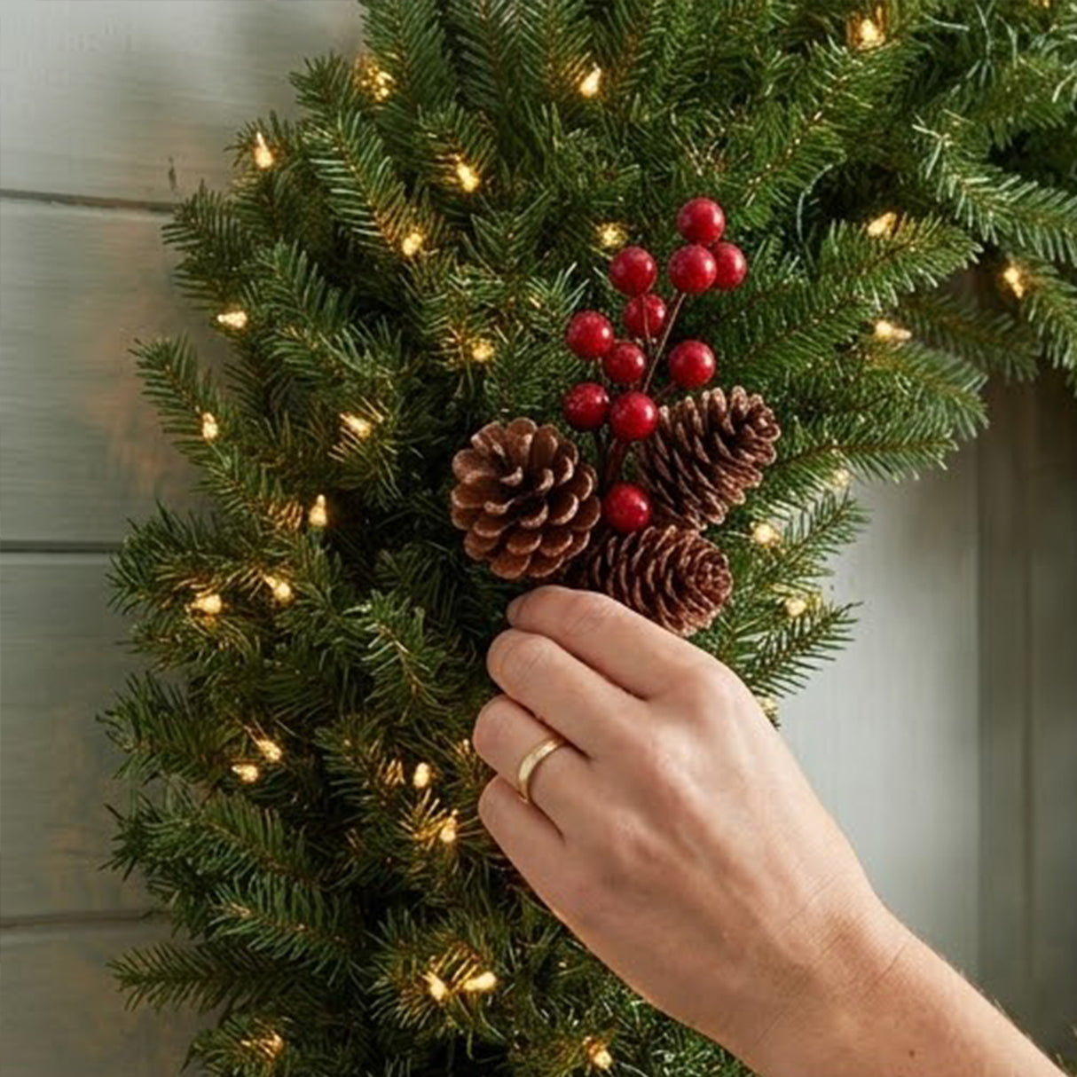 Pre-Lit 48 in. Norwood Fir Christmas Wreath with 300 Warm White LED Lights