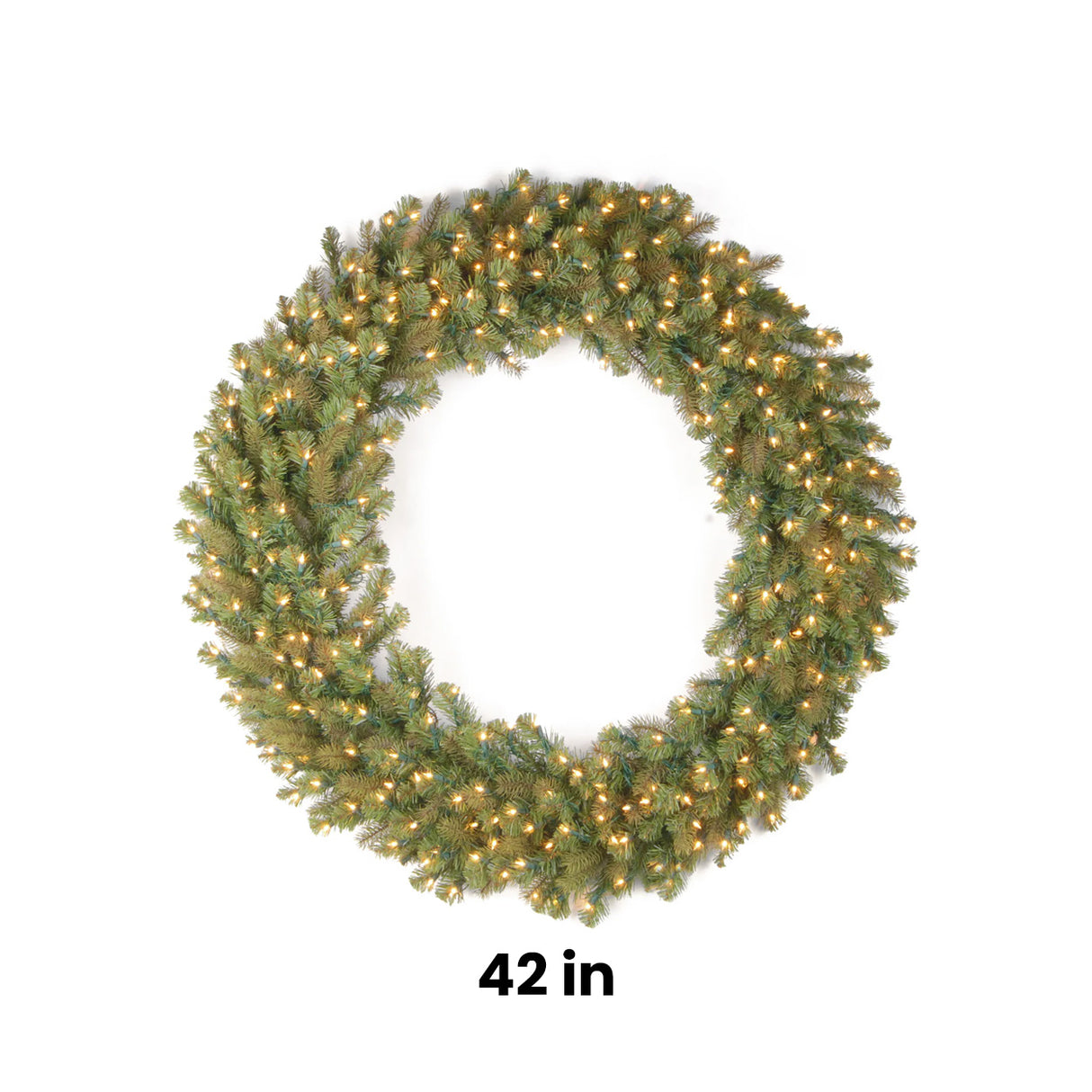 42in Pre-Lit Downswept Douglas Fir Christmas Wreath with Warm White LED Lights