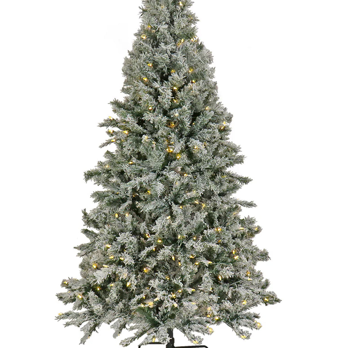 9 ft. Pre-Lit Snowy Harwich Hinged Tree with PowerConnect Warm White LED Lights, Plug-In