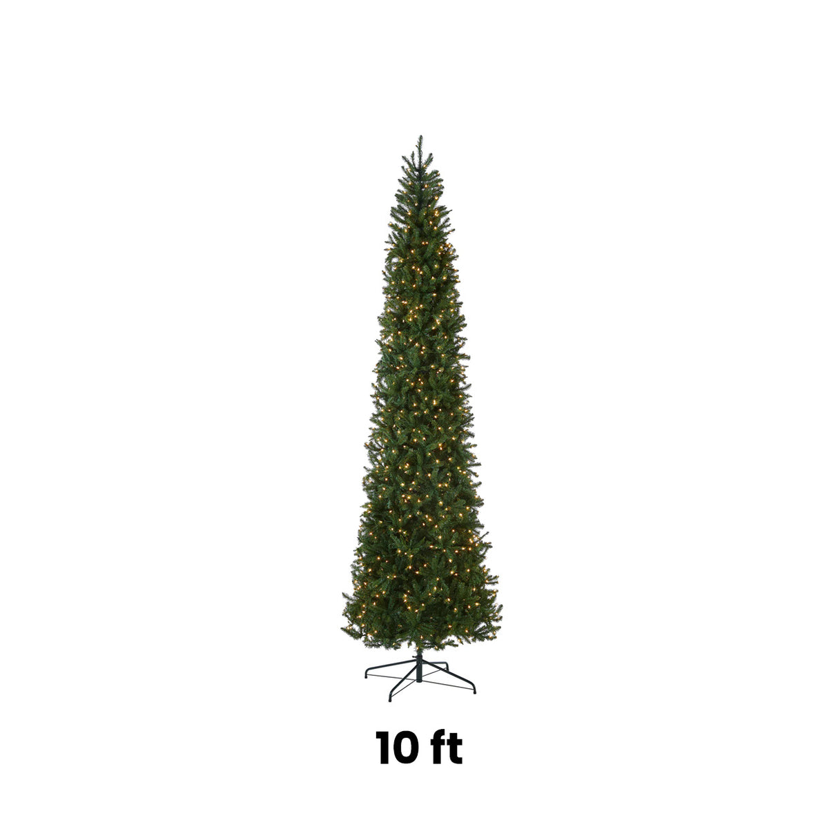 10ft Pre-Lit Kingswood Fir Pencil Slim Christmas Tree with Clear Lights