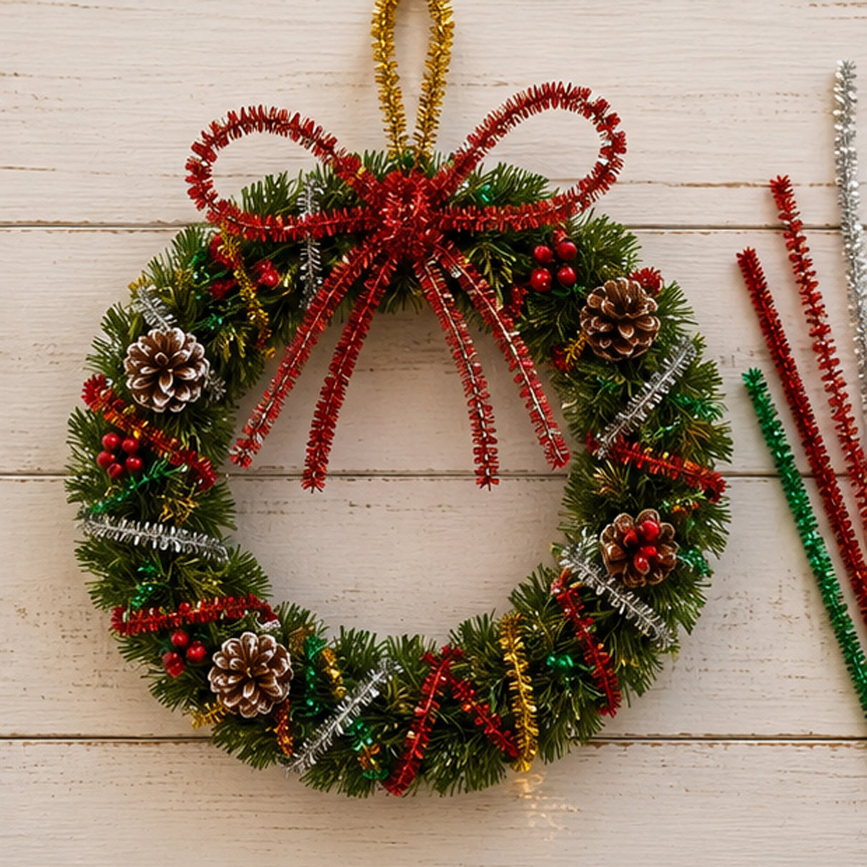 Christmas Metallic Chenille Stems 50 Piece Craft Set