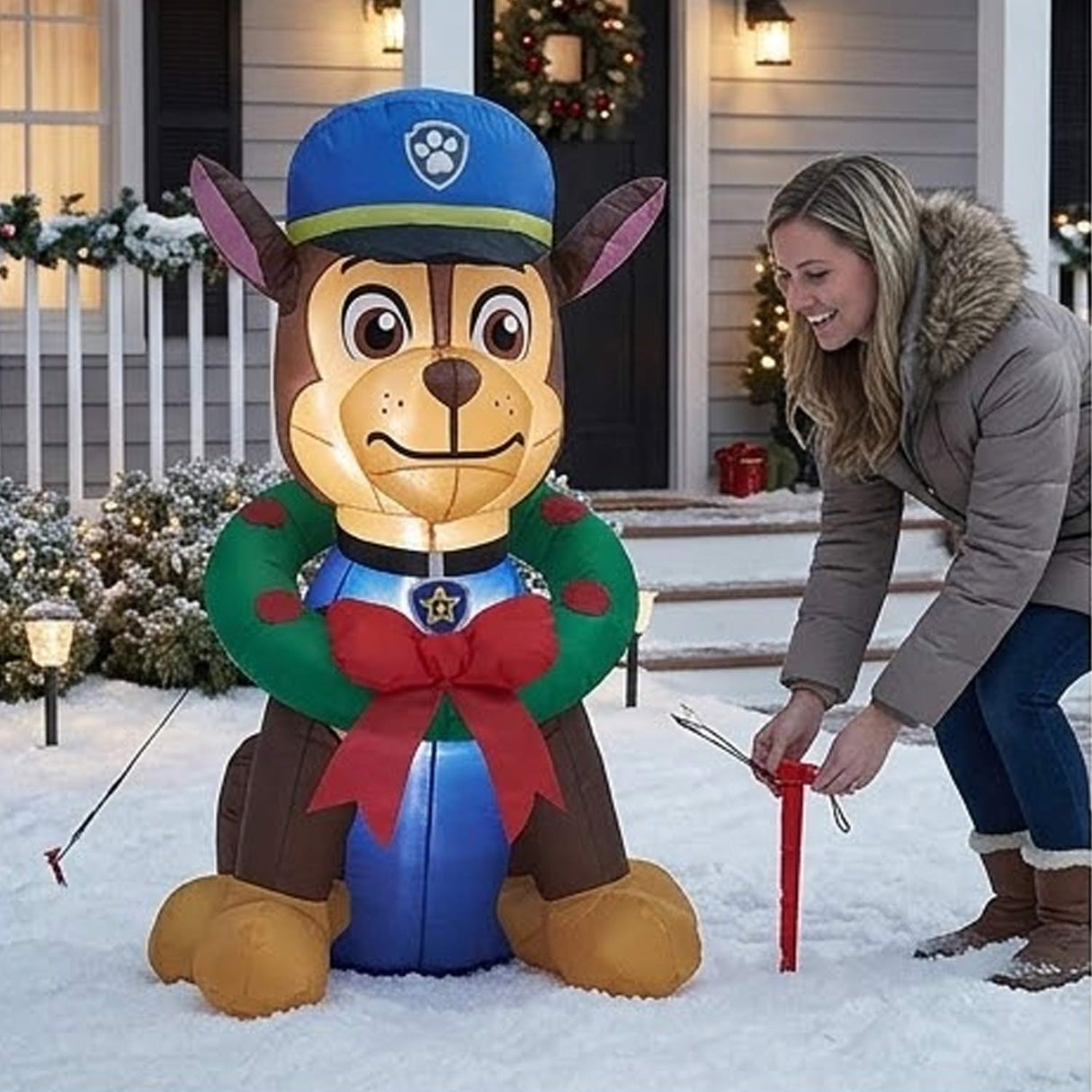 38" Airblown Inflatable Paw Patrol Chase with LED Lights Christmas Yard Decoration