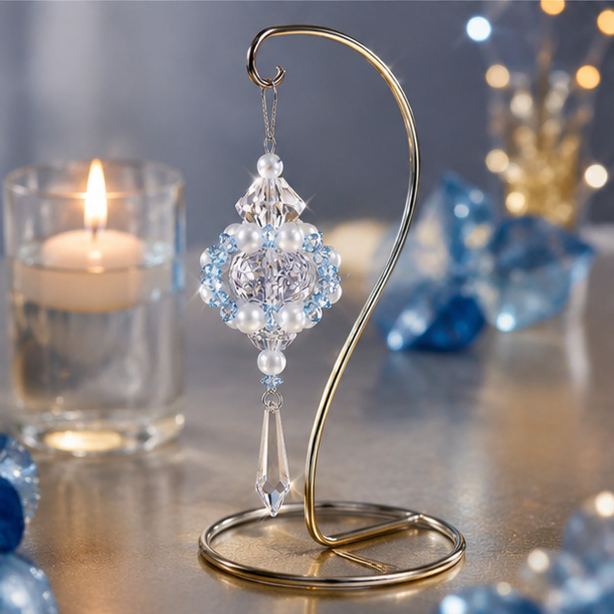 Beaded Winter Elegance Snowflake Ornament Craft Kit Makes 6