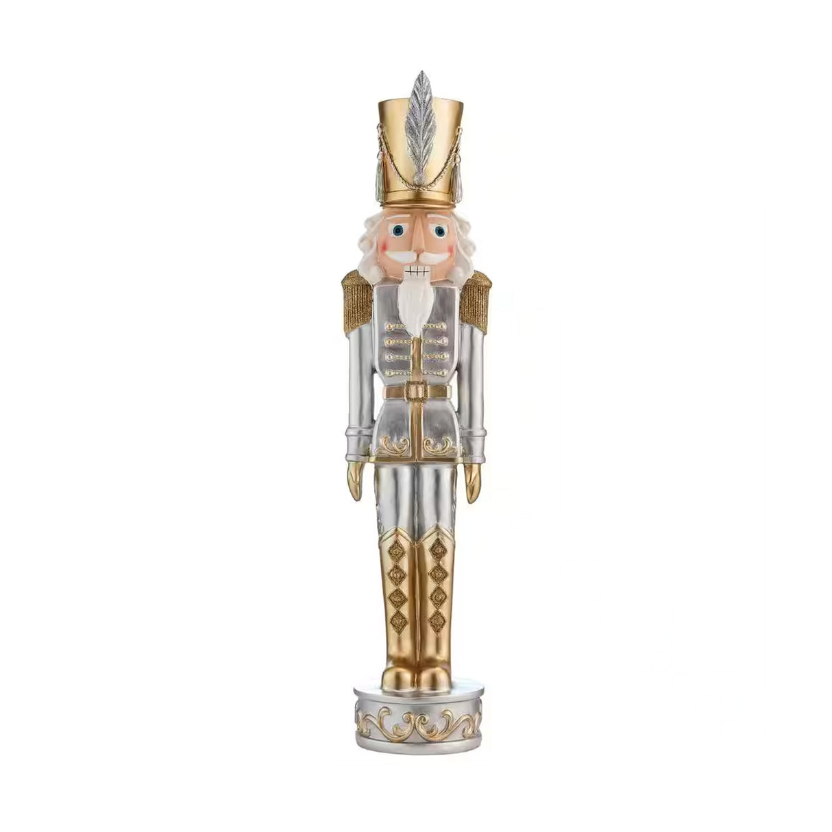 37 Inch Gold and Silver Christmas Nutcracker Holiday Decoration