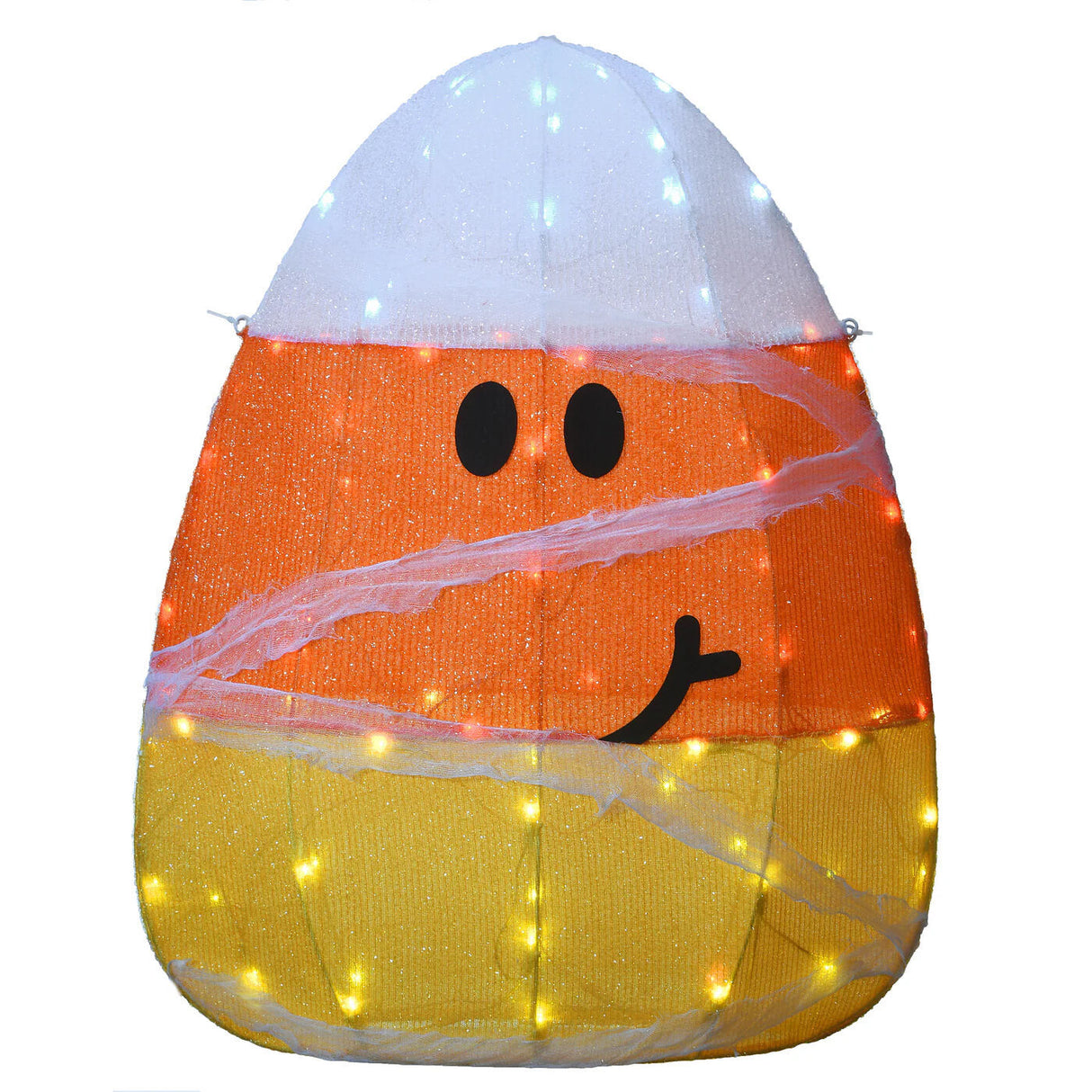 28IN Pre-Lit Candy Corn Mummy Halloween Decoration with LED Lights
