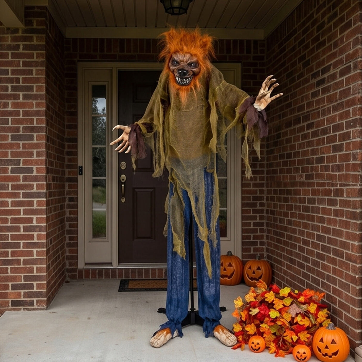 63 in Animated Sound Activated Werewolf Halloween LED Decor