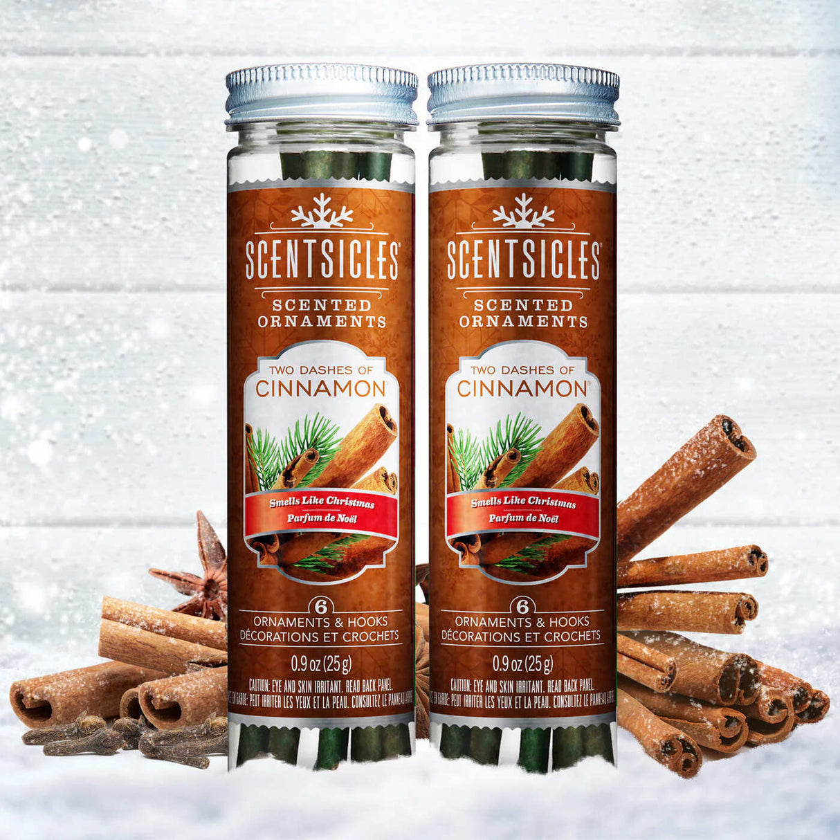 Two Dashes of Cinnamon Scented Ornament Sticks 2 Pack