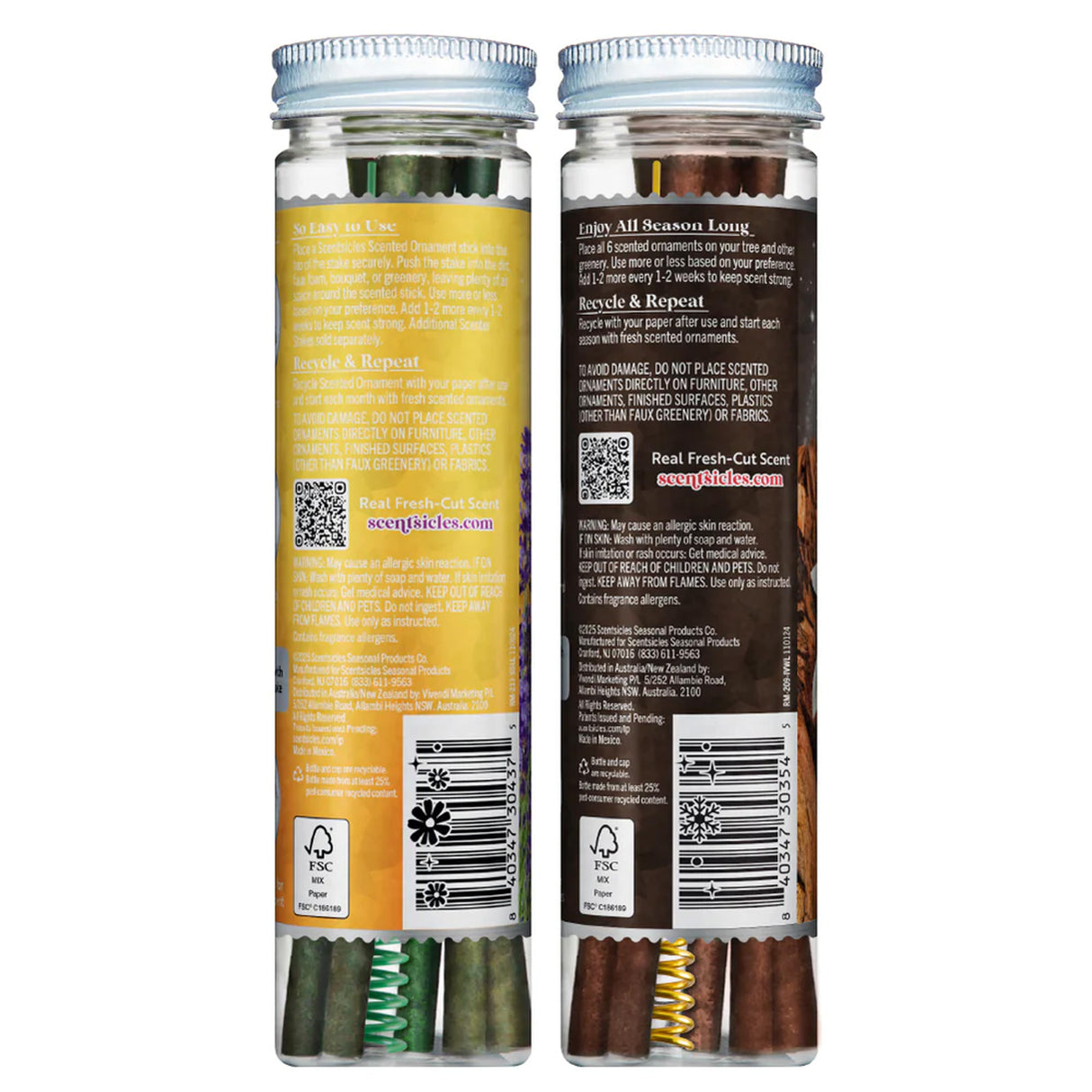 Scentsicles Lavender Vanilla Woods Scented Sticks with Scenter Stakes 2 Pack