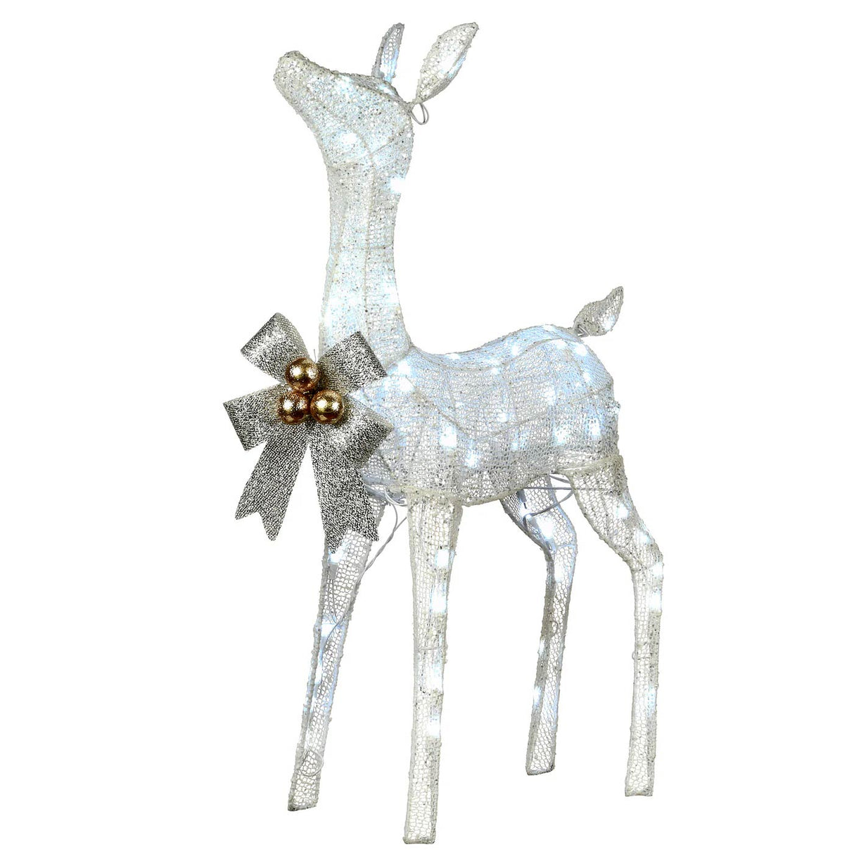 36 in. Pre-Lit Glittered Fawn Plug-In