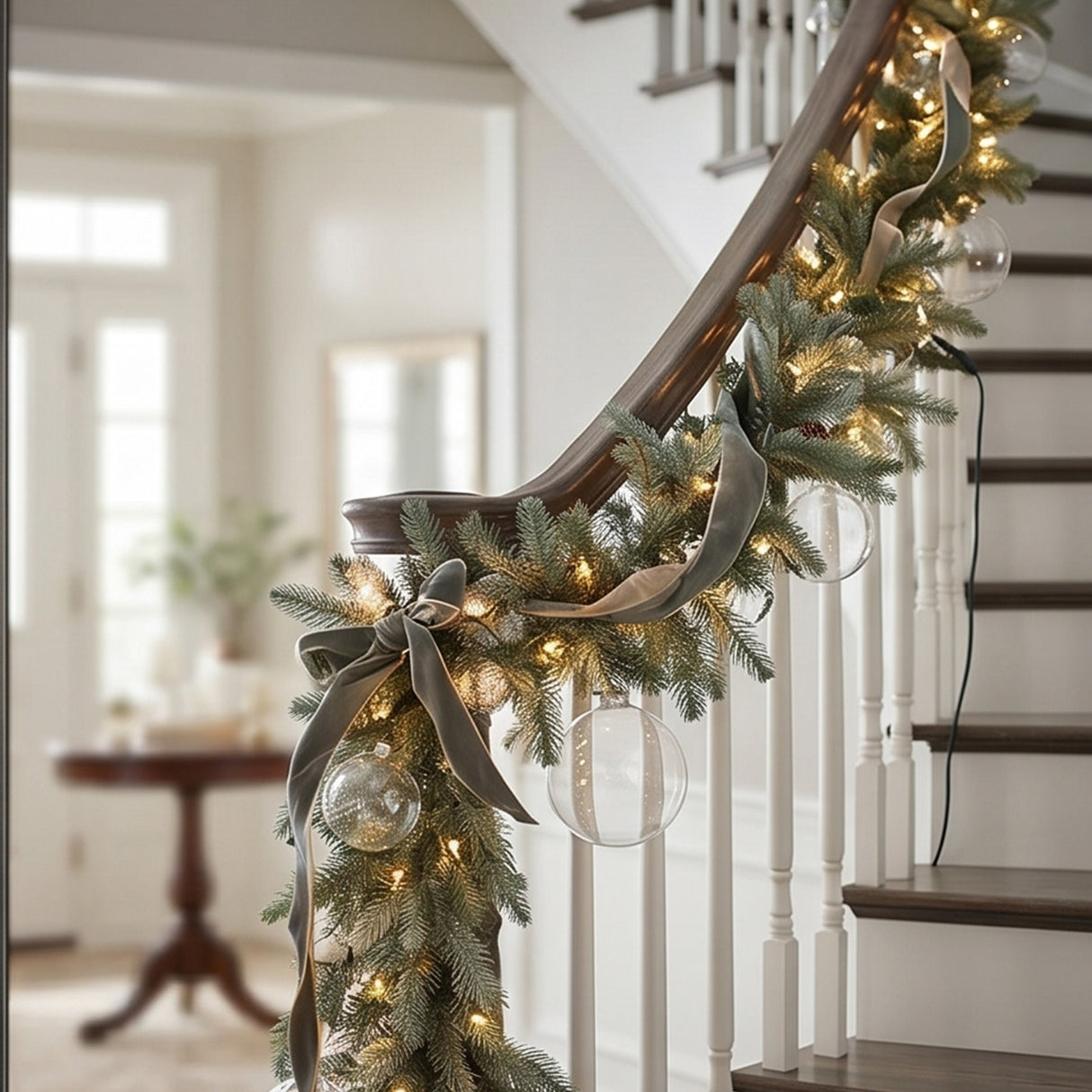 9FT Pre-Lit Copenhagen Spruce Garland with Clear Lights