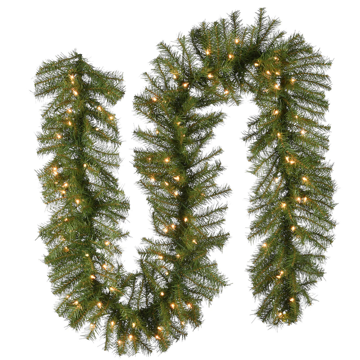 Pre-Lit Norwood Fir Garland with Clear Lights, 9 Foot (12 Diameter, Plug-In)