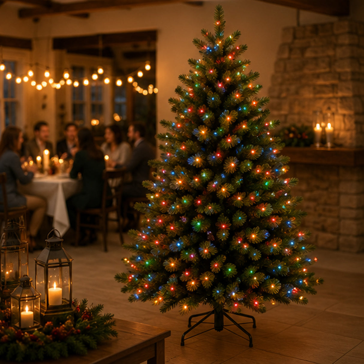 10ft Pre-Lit Downswept Douglas Fir Artificial Christmas Tree with Clear Lights