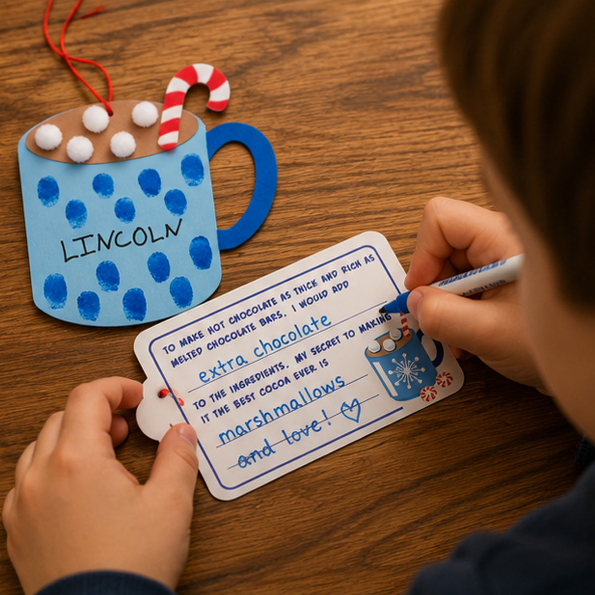 Hot Cocoa Thumbprint Christmas Ornament Craft Kit Makes 12