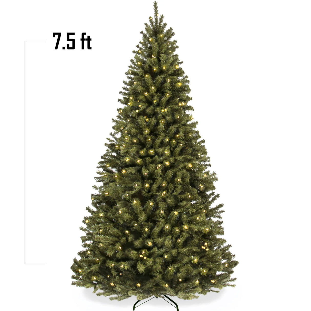 Pre Lit Artificial Green Spruce Christmas Tree with Twinkling Lights