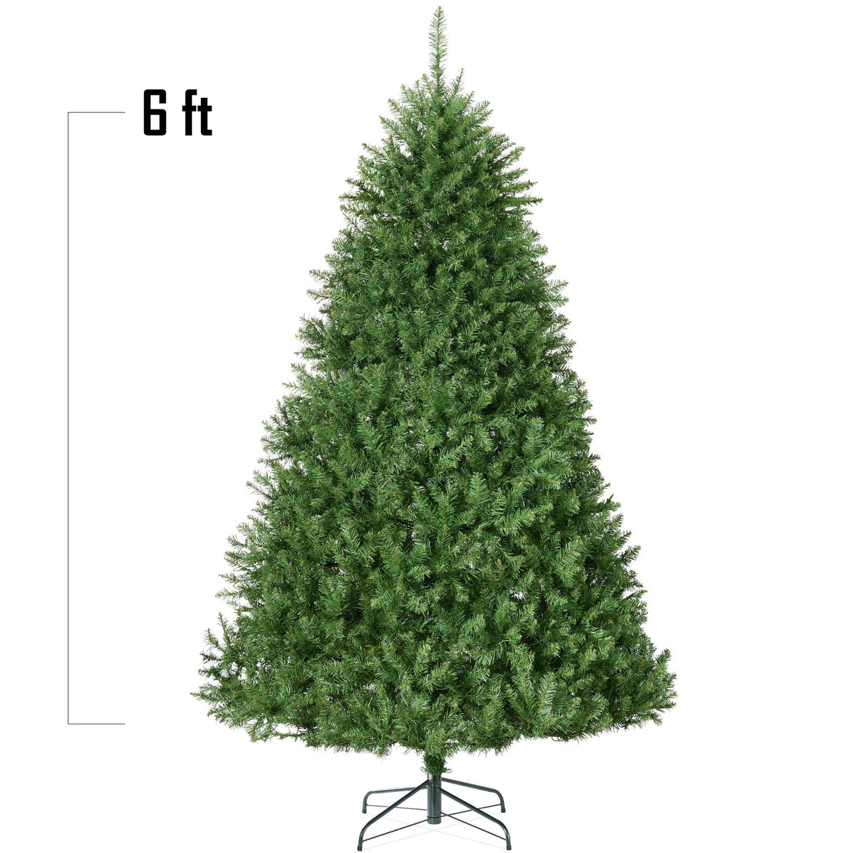 Hinged Douglas Fir Full Artificial Christmas Tree with Metal Stand
