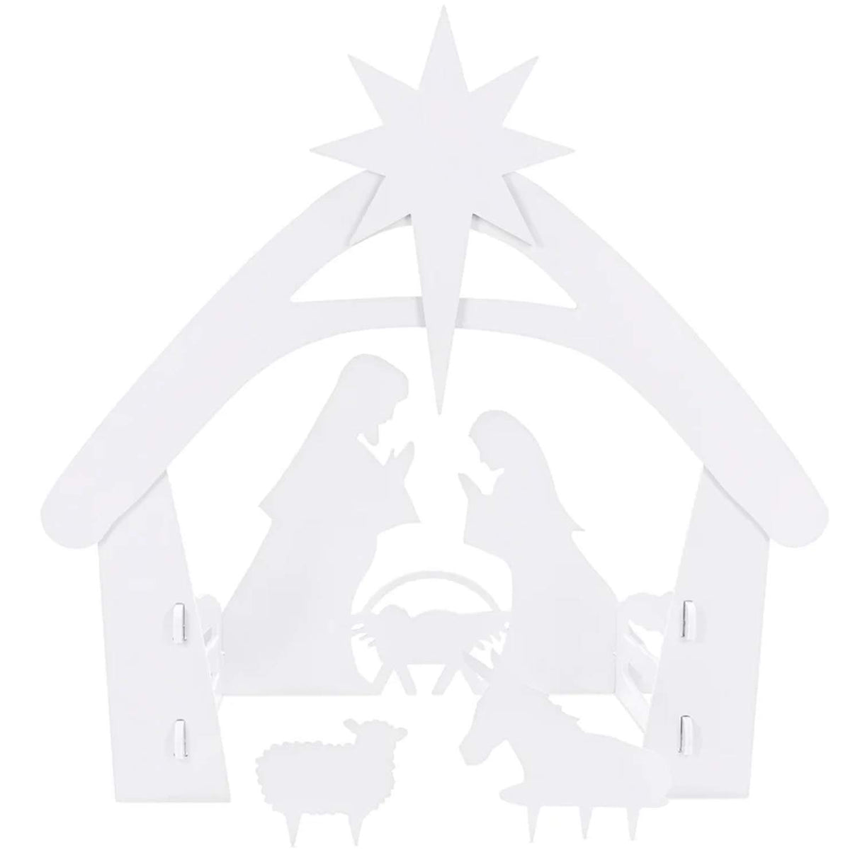 Christmas Nativity Scene Yard Decoration with Water Resistant PVC Outdoor Display