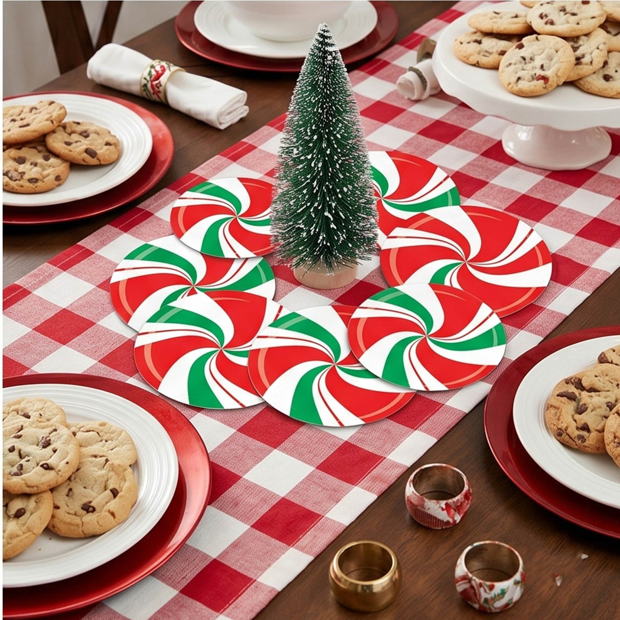 Christmas Peppermint Cutouts Wall Decorations Assorted Sizes 20 Pc