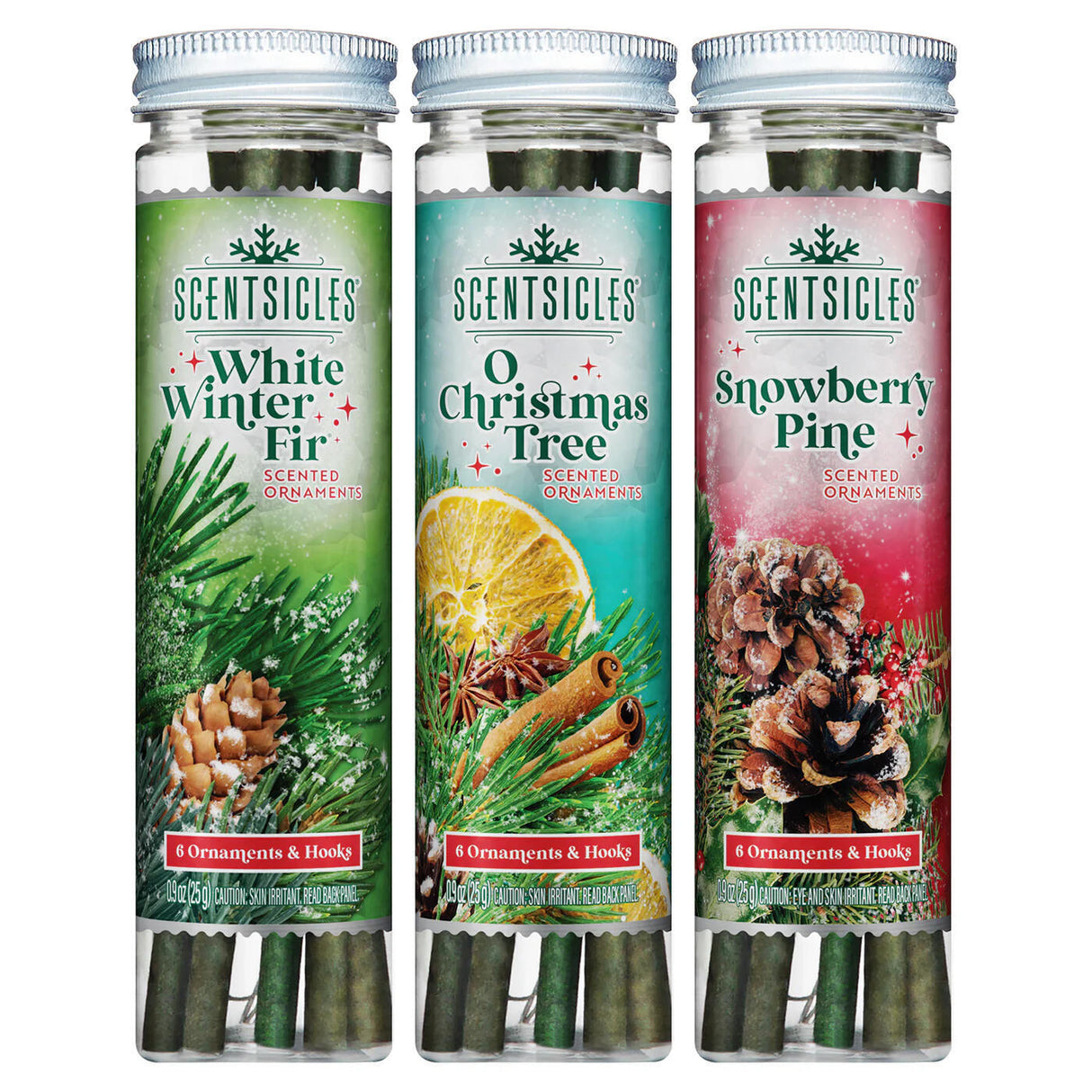 Scentsicles Holiday Scented Ornament Sticks 3 Fragrance Pack