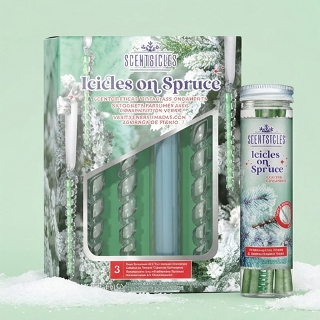 Scentsicles Glass Icicle Ornaments Icicles on Spruce Scented Stick Bundle 3 Pack