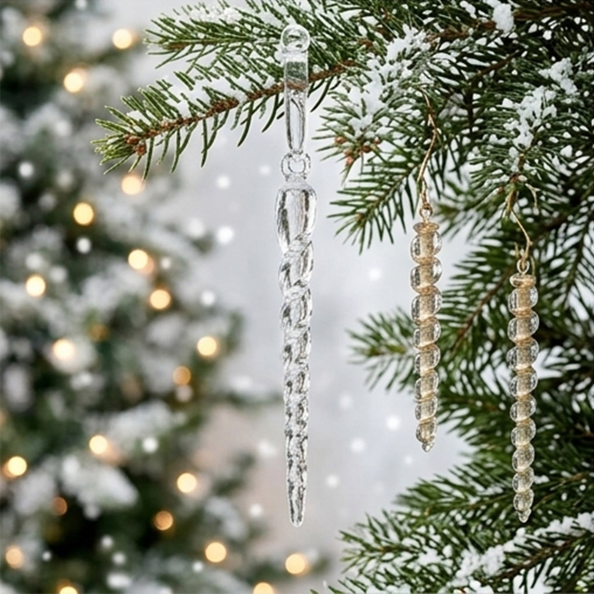 Scentsicles Glass Icicle Ornaments Icicles on Spruce Scented Stick Bundle 3 Pack