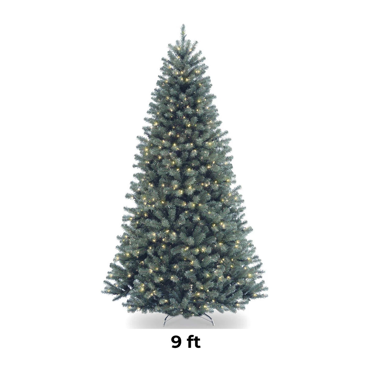 9ft Pre-Lit Blue North Valley Spruce Christmas Tree with Clear Lights