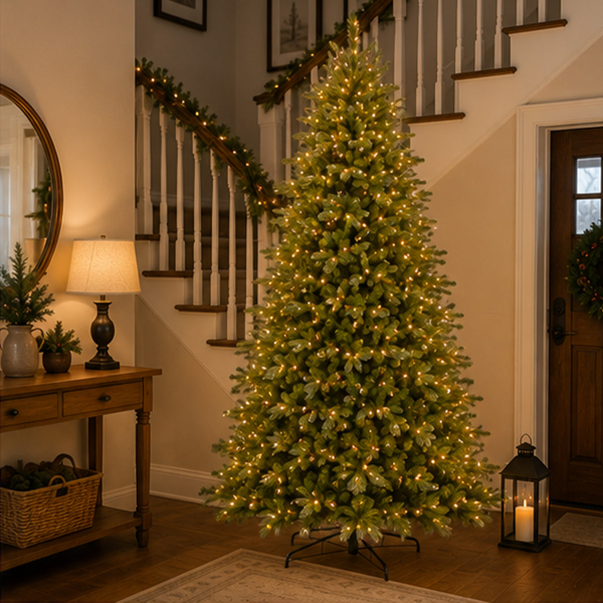 9ft Pre-Lit Princeton Fraser Fir Christmas Tree with Dual Color LED Lights & PowerConnect
