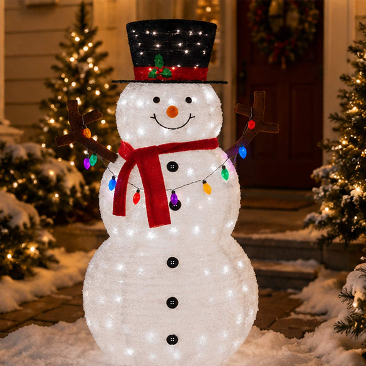 Lighted Pop-Up Snowman Outdoor Christmas Decoration with LED Lights