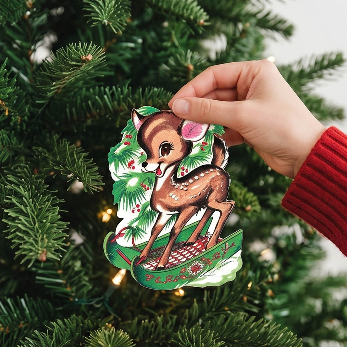 Vintage Christmas Reindeer Cutouts Party Wall Decorations 6 Pc