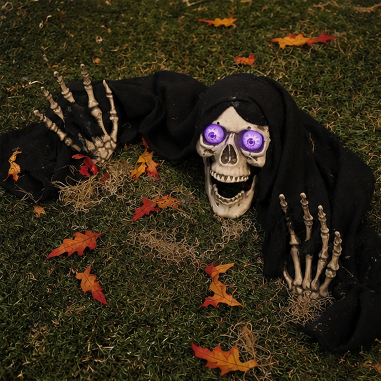 18" LED Spooky Skeleton Groundbreaker Plastic Halloween Decoration
