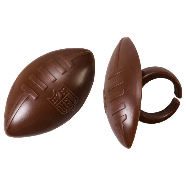 NFL Brown Football with Shield Cupcake Rings set of 12