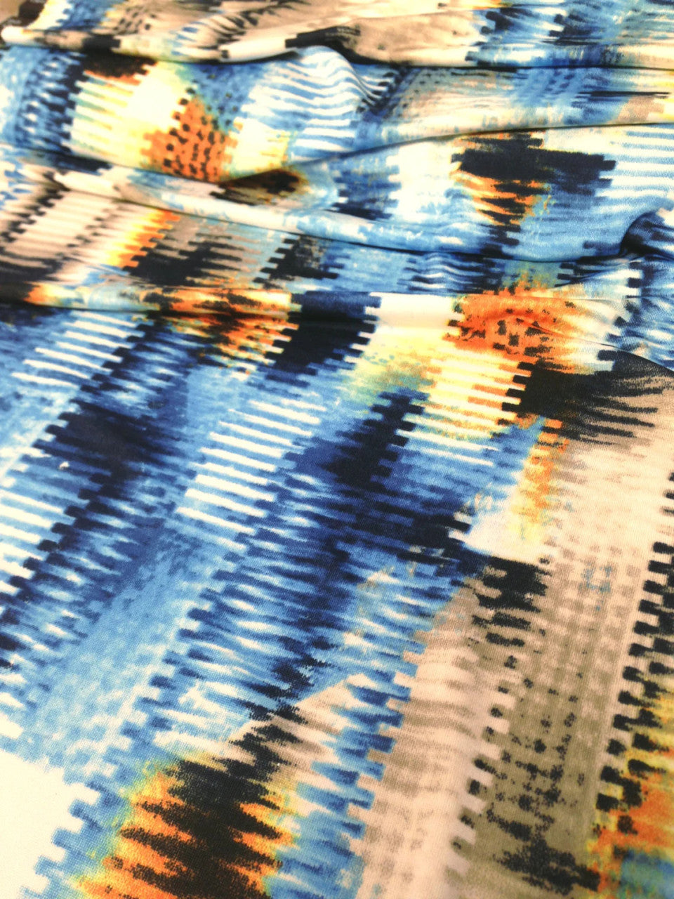 Abstract Pattern Polyester Spandex Knit Jersey Fabric - Abstract Print, Lightweight, 58"- 60" Wide