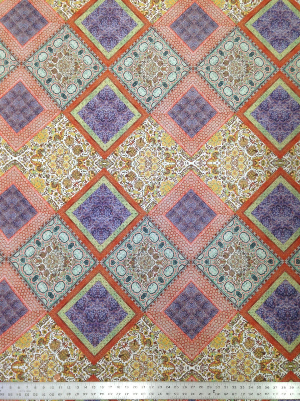 Big Diamond Multi Pattern Polyester Spandex Knit Jersey Fabric - Multi Diamond Pattern, 58-60" Width