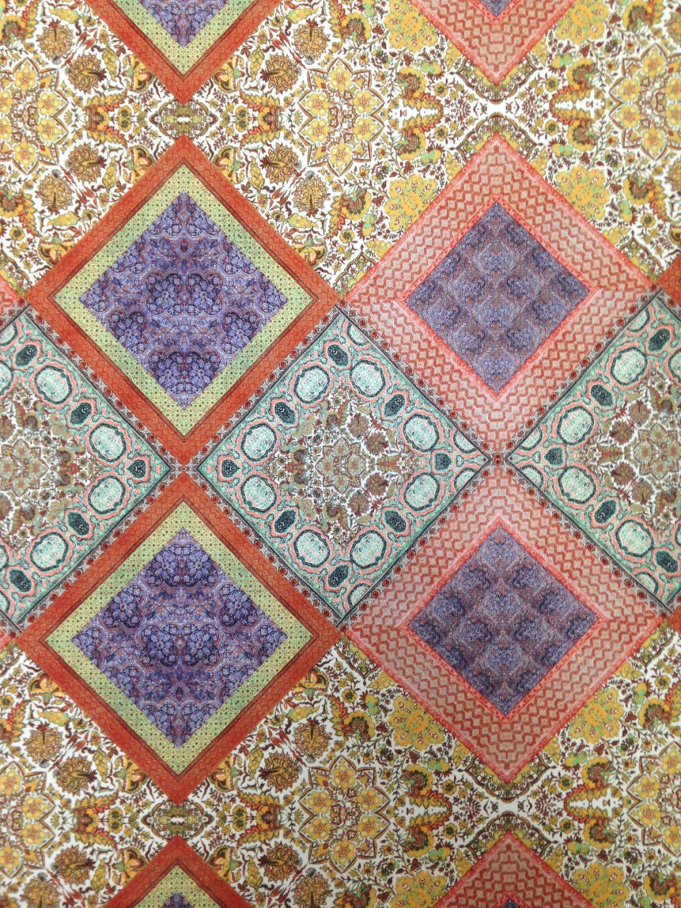 Big Diamond Multi Pattern Polyester Spandex Knit Jersey Fabric - Multi Diamond Pattern, 58-60" Width