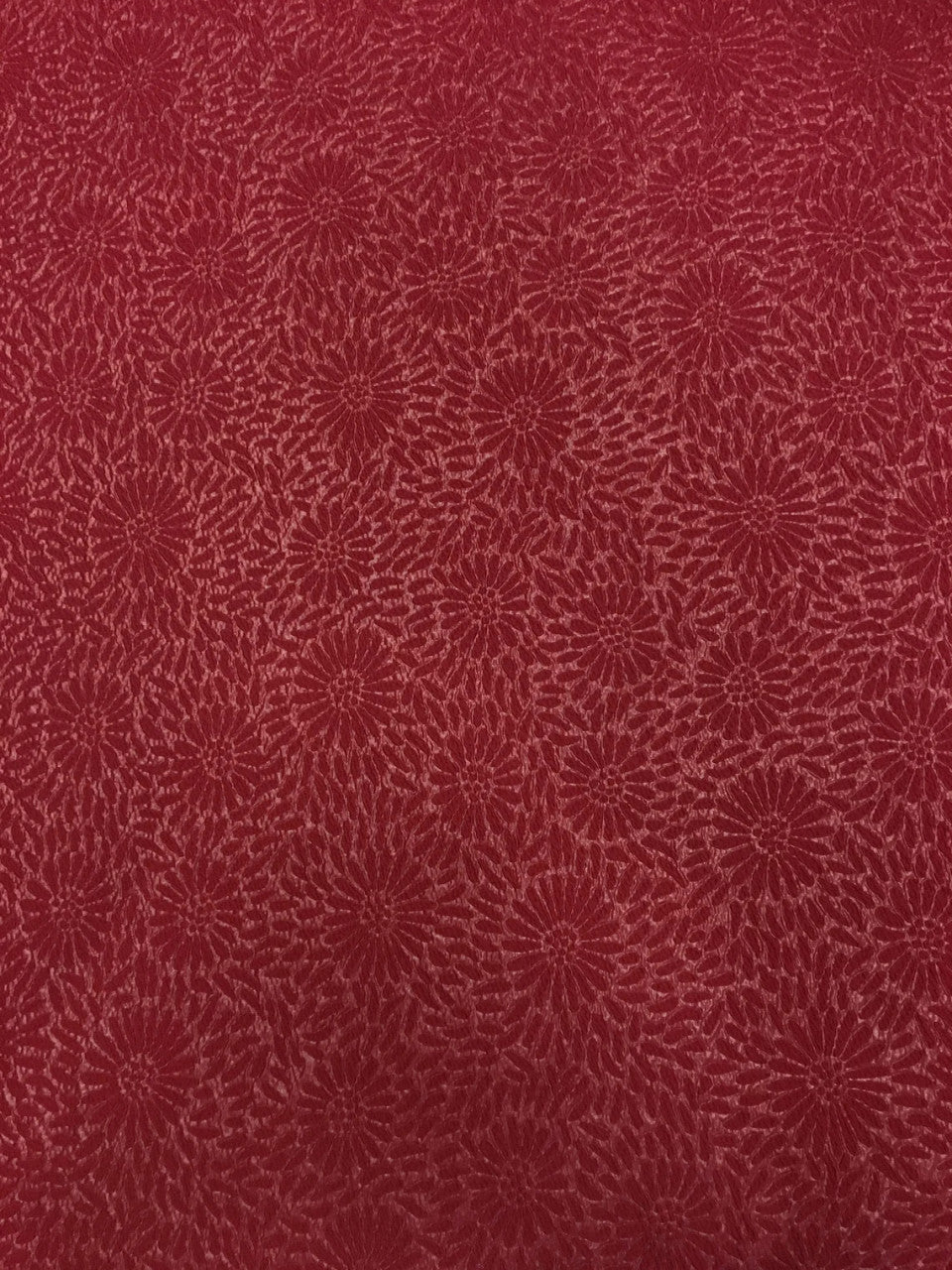 Polyester Spandex Textured Fabric - Fukuro Dull Foil Daisy Flowers Design, 60" Width