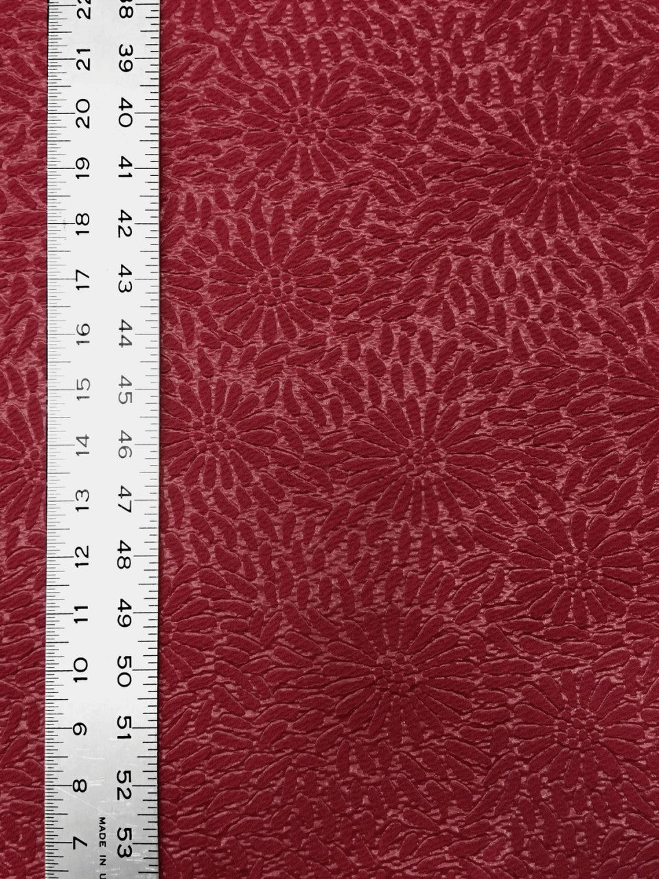Polyester Spandex Textured Fabric - Fukuro Dull Foil Daisy Flowers Design, 60" Width