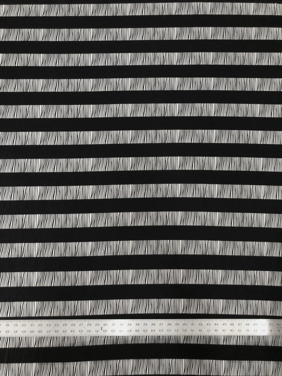 Polyester Single Spun Polyester Fabric - Black/White Stripes, 58-60" Width