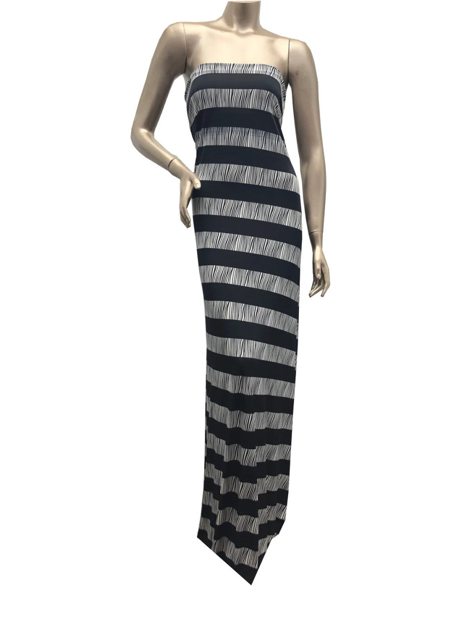 Polyester Single Spun Polyester Fabric - Black/White Stripes, 58-60" Width