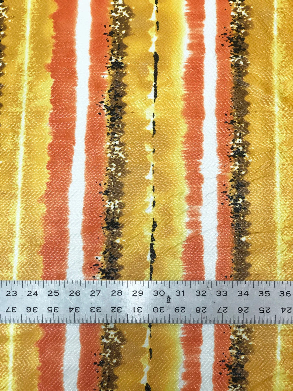Polyester Spandex Fabric - 2 Way Stretch, Stripes, Shiny Foil Design, Teal/Pink, Orange/Yellow, 58-60" Width