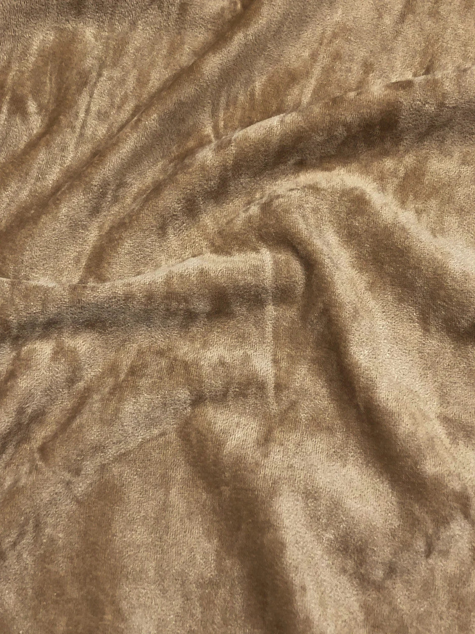 Nylon Spandex Fabric - Camel Soft Suede, Solid, 56" Width