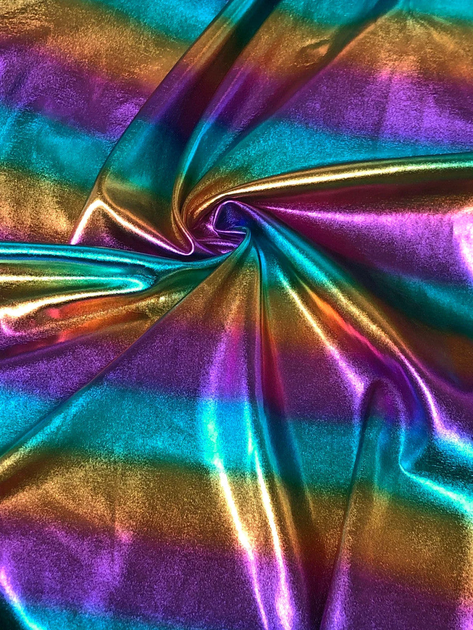 Nylon Spandex Fabric - Ombre Horizontal Foil Stripes, 58"-60" Width