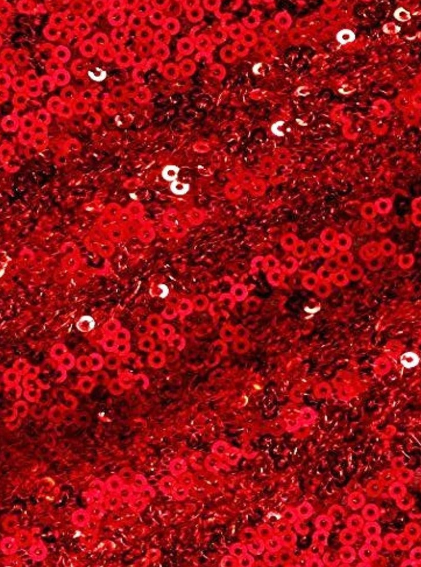 Stretch Red Sequin on Mesh