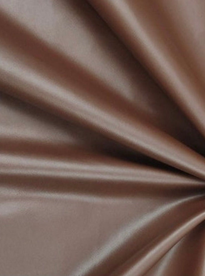 Stretch Faux Leather Chocolate